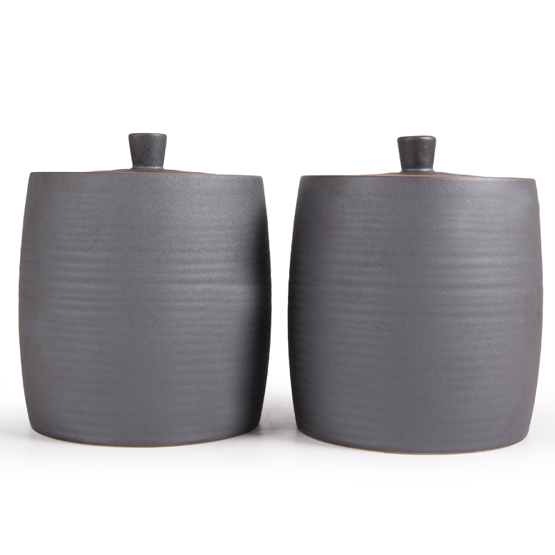 Qiao mu diffuse carving time coarse pottery caddy fixings ceramics medium sealed jar general Japanese storage tanks gift box packaging