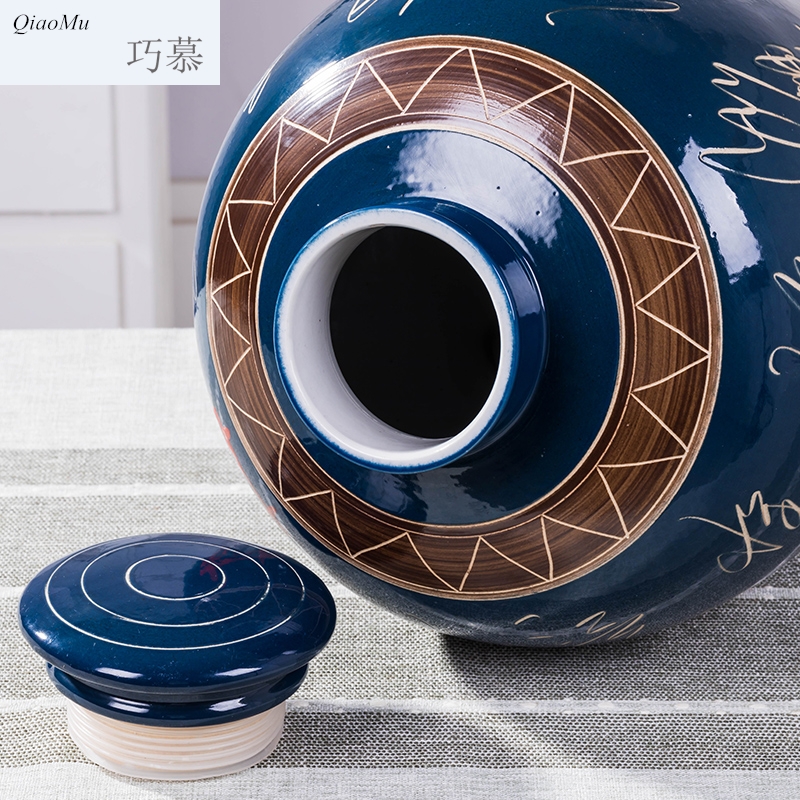 Qiao mu ceramic jar household mercifully bottle wine 10 jins 20 jins 30 jins 50 kg jar of wine furnishing articles seal
