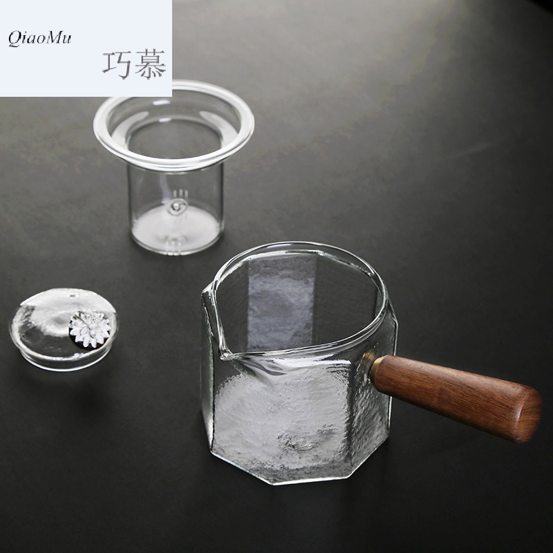 Pure silver by kung fu qiao mu Japanese hammer glass side took pot of filter electric TaoLu cooking pot cup of brew
