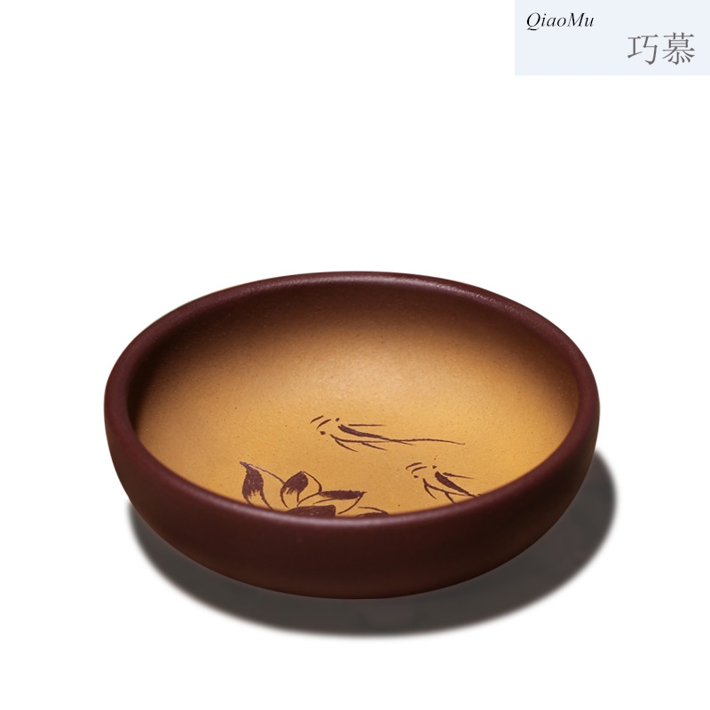 Qiao mu, yixing purple sand sample tea cup pure manual kung fu tea cups, small single master cup bowl individual cup