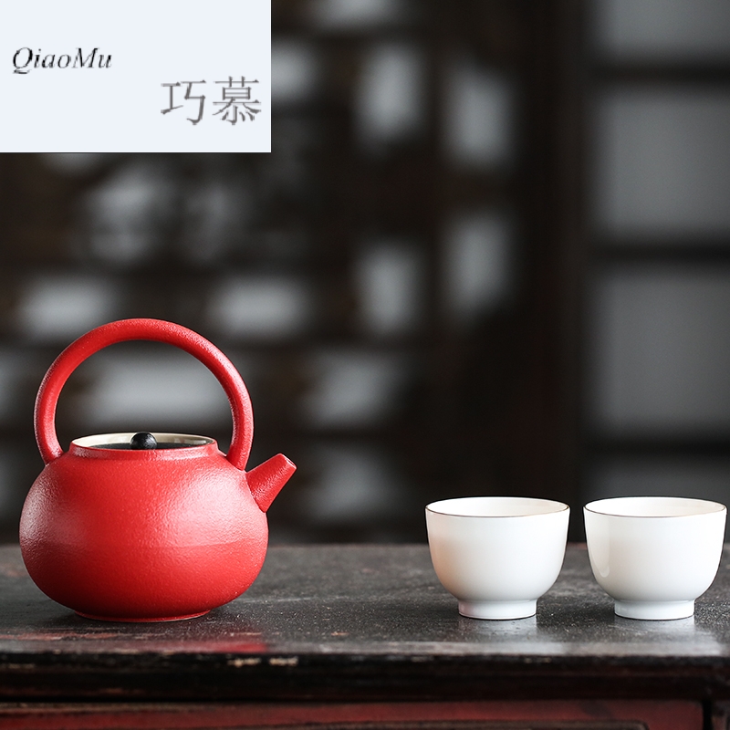 Qiao mu coarse clay POTS small teapot ceramic filter tea household teapot red S28025 girder pot