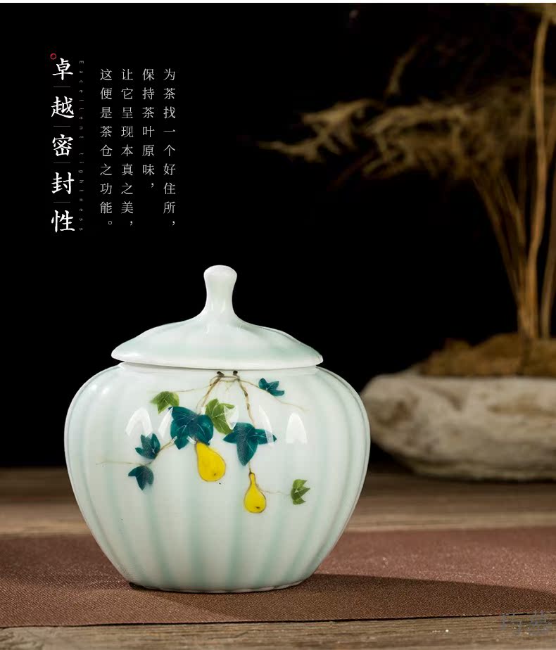 Qiao mu CMJ caddy fixings warehouse sealed storage storage POTS jingdezhen hand - made ceramic tea pu 'er tea can travel