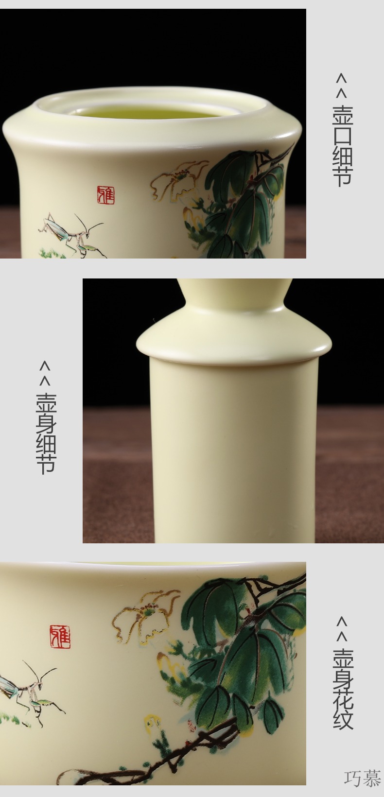 Qiao mu ceramic temperature wine pot rice wine liquor Japanese household retro hot hip two three temperature wine warm wine