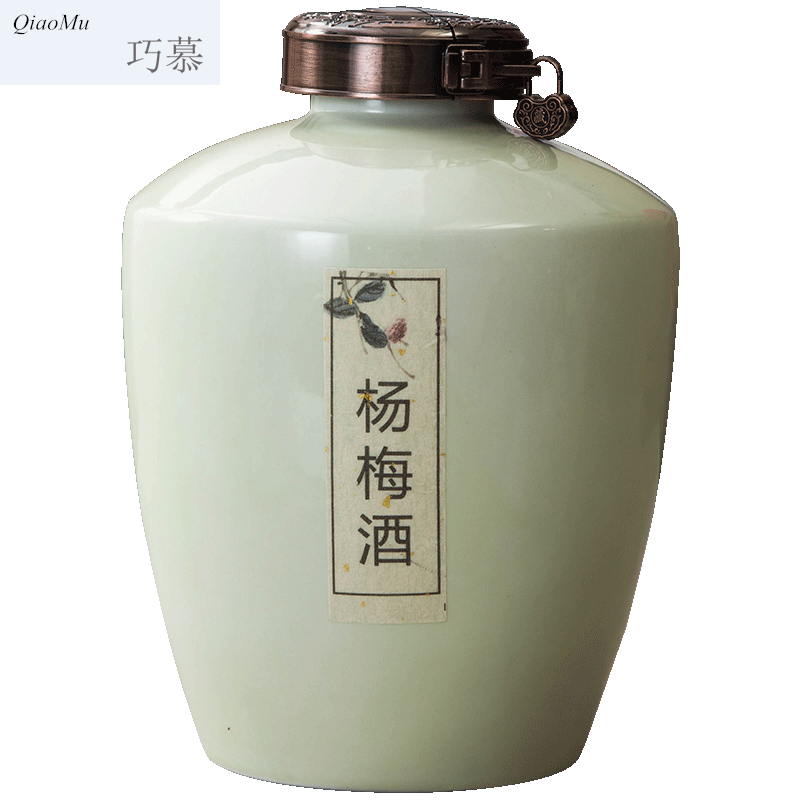 Qiao mu jingdezhen ceramic jar home antique white wine wine bottle 5 jins of ten catties seal an empty bottle mercifully jars