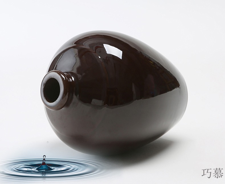 Qiao mu ceramic jar empty wine bottle three catties liquor mercifully bottles restoring ancient wine smooth red glaze