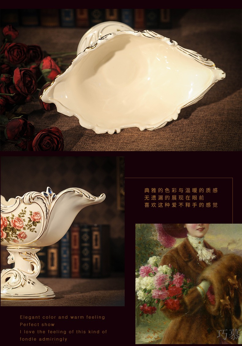 Qiao mu European ceramic bowl sitting room tea table fruit bowl creative fruit bowl dried fruit tray fashion decoration