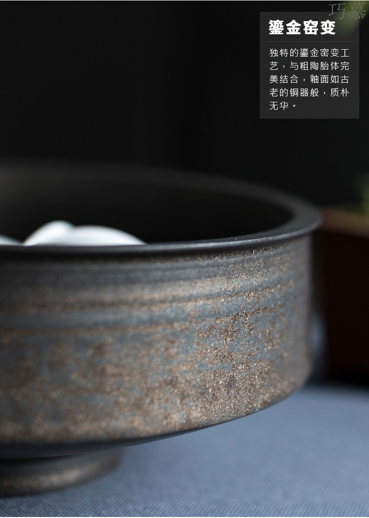 Qiao mu creative imitation ancient tea wash to small stoneware cup of water to wash to dry tea way zero with Jane in coppering. As question water