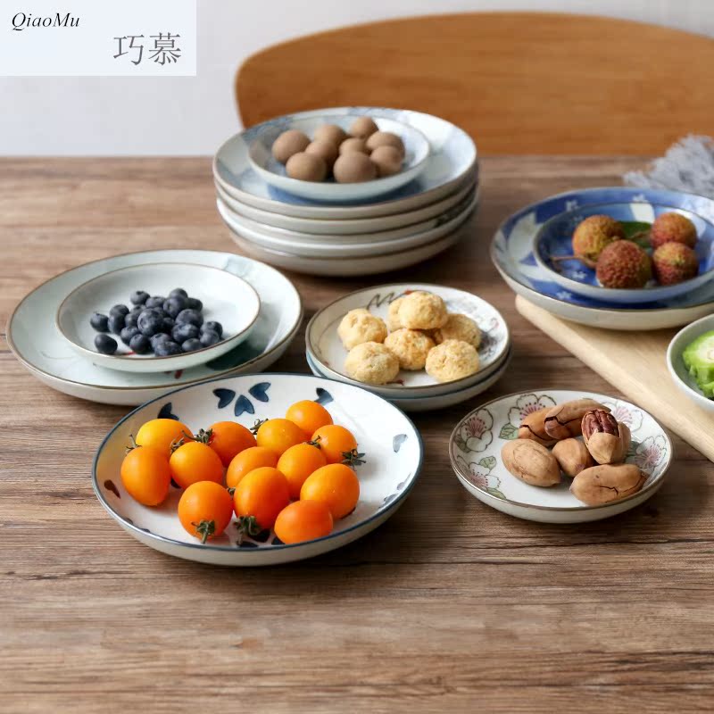Qiao mu breakfast tray and wind under glaze color porcelain plate sushi plate cake dab of disc fruit bowl bowl dishes taste