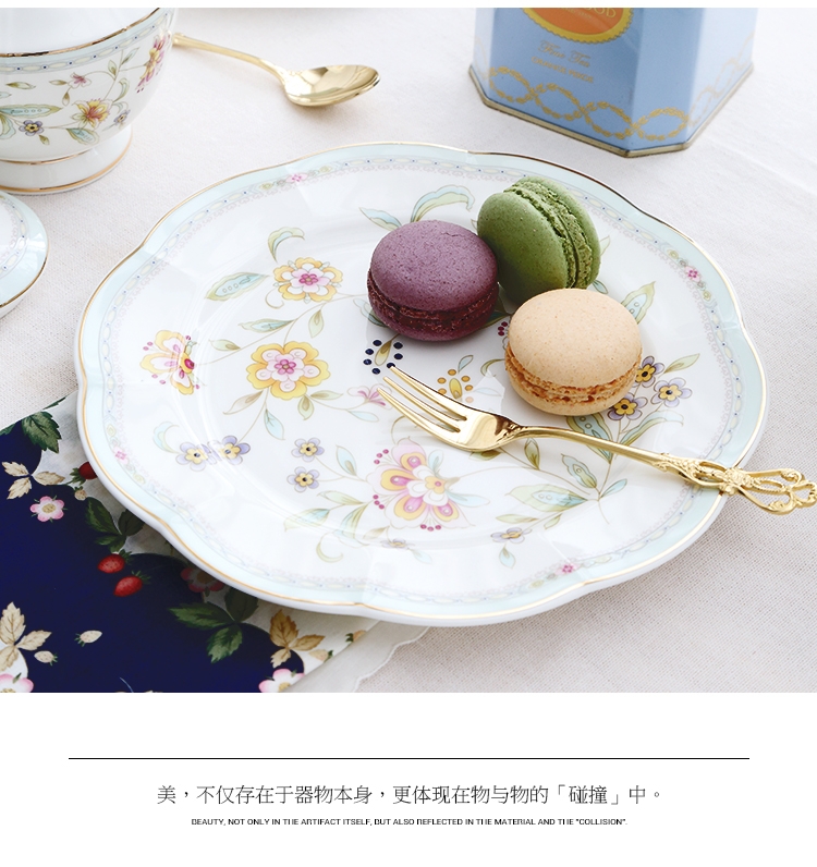 Qiao mu English afternoon tea tea set ipads porcelain dessert dish plate ceramic European - style home plate