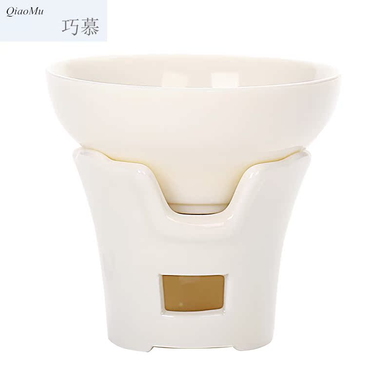 Qiao mu dehua white porcelain kung fu tea set, ceramic fine gauze tea tea strainer screen filter tea strainer
