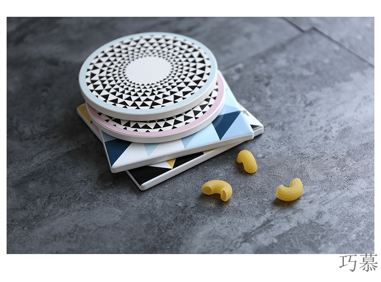 Qiao mu creative Nordic geometric ceramic cup mat waterproof non - slip MATS lawsuits table insulation pad the eat mat table mat