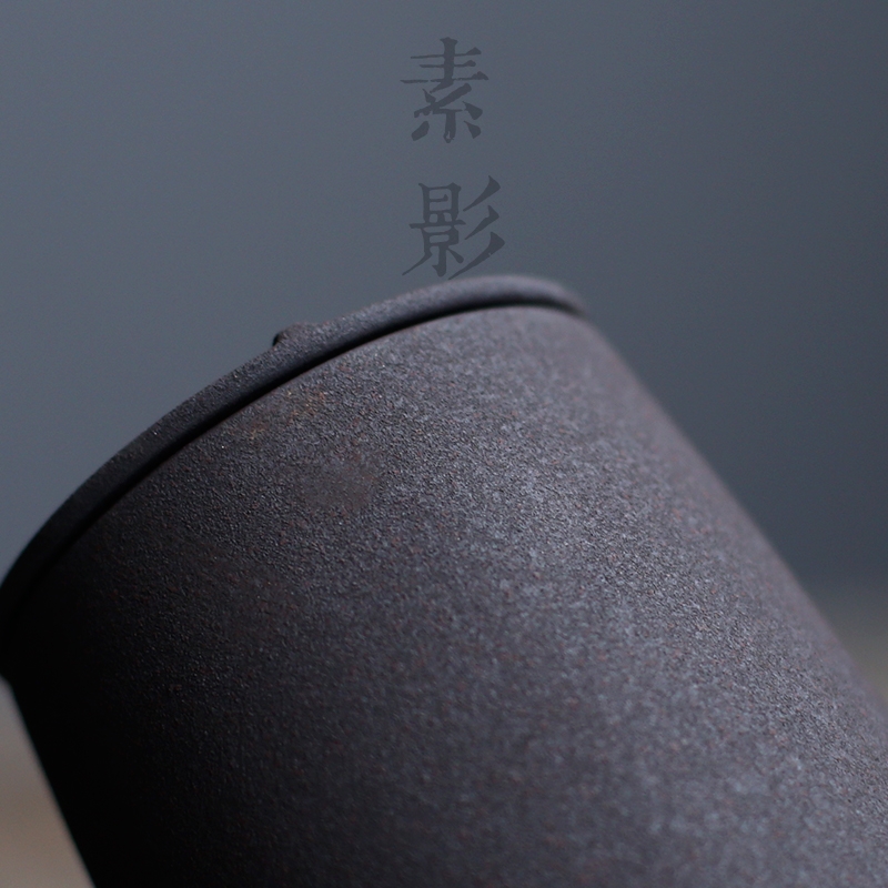 Qiao mu rust coarse pottery caddy fixings antique small sealed as cans ceramic kung fu tea set with parts of pu 'er tea bucket