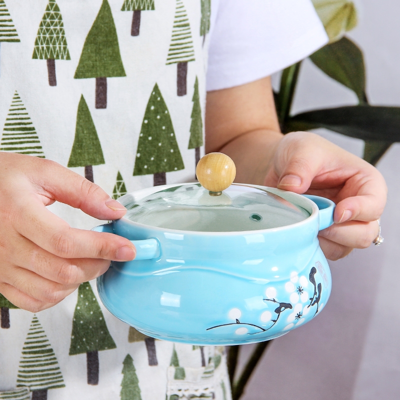 Longed for ceramic bowl home opportunely, lovely student dormitory mercifully rainbow such as bowl with cover ears creative hot li riceses leave for dinner