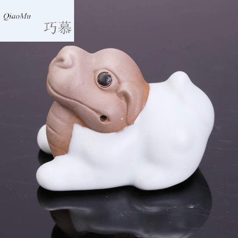Qiao mu SU tea kungfu tea accessories your up porcelain can open tea pet furnishing articles creative play