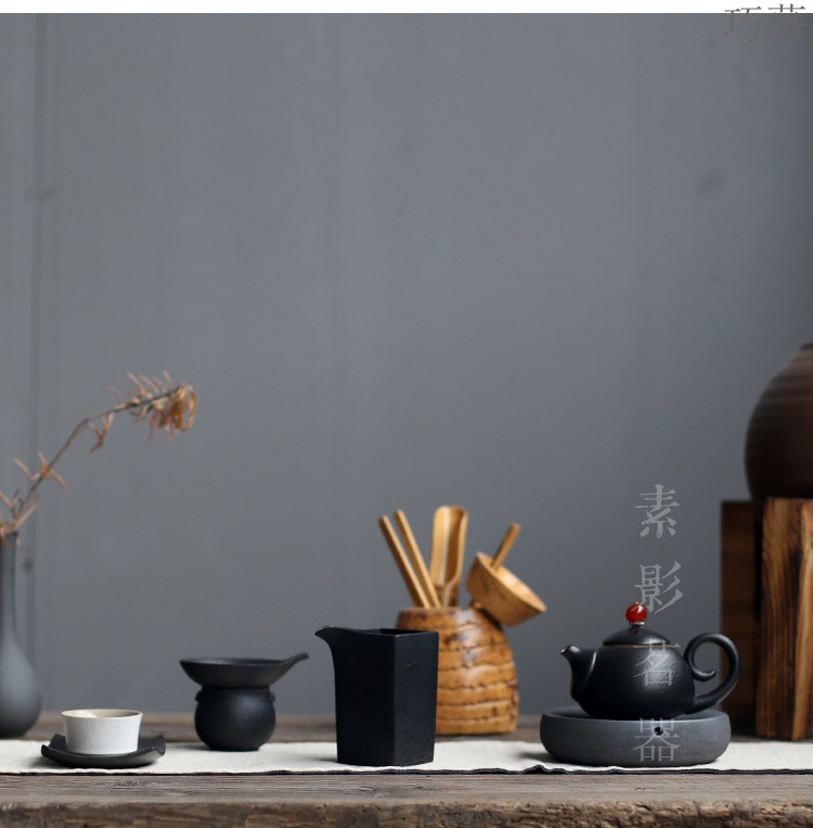 Black pottery filter ceramic) kung fu qiao mu Black zen tea filters