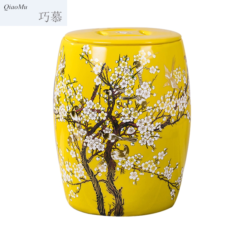 Qiao mu barrel jingdezhen ceramics with cover feng shui home 20 jins 50 kg to moistureproof insect - resistant flour rice storage box