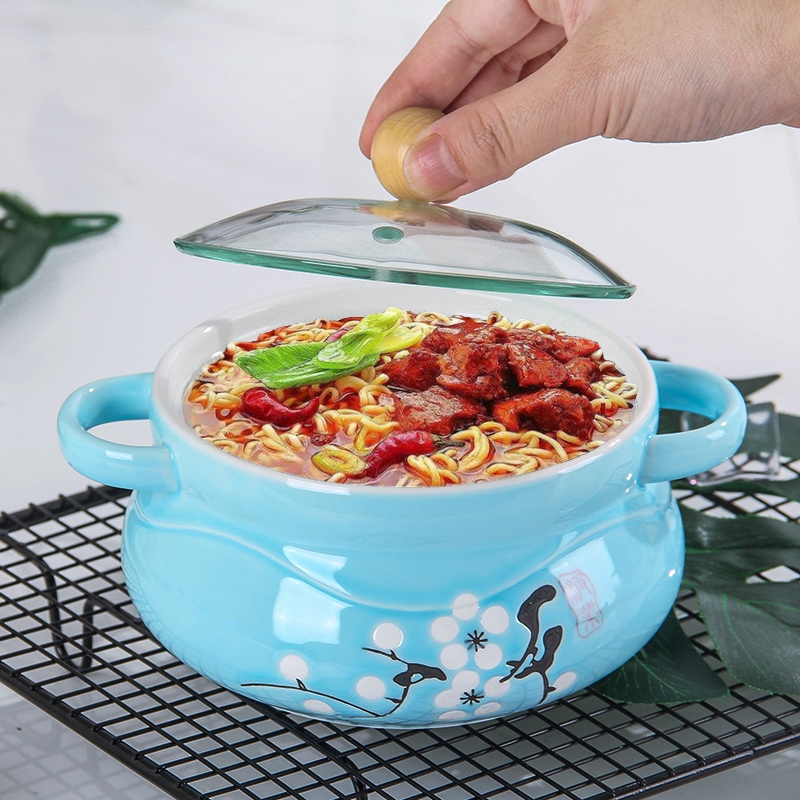 Longed for ceramic bowl home opportunely, lovely student dormitory mercifully rainbow such as bowl with cover ears creative hot li riceses leave for dinner
