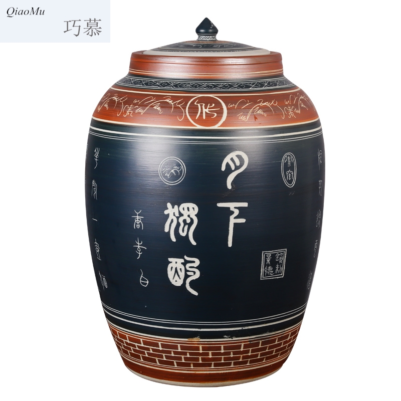 Qiao mu jingdezhen ceramic barrel 50 pounds with high temperature porcelain storage tank tank cylinder caddy fixings manual its