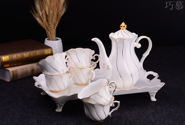 Qiao mu high - grade ipads China water craft paint afternoon tea tea set of suit the set of Europe type cold water kettle biennial reel