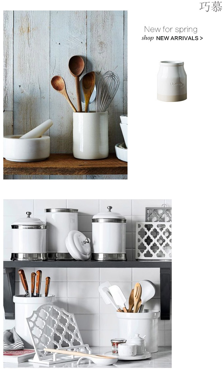 Qiao mu DY European - style ceramics receive a jar of chopsticks spoon the receive tube creative chopsticks tableware receive a kitchen store content box