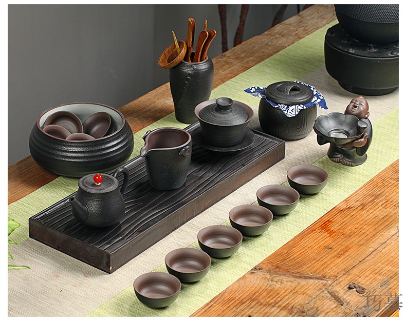 Household kung fu qiao mu, black pottery zen tea fair suit the teapot tea cups to wash a cup of tea six gentleman filtering