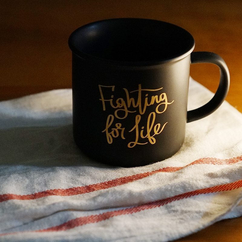 Qiao mu LH retro black matte enrolled black mark cup coffee cup breakfast cup water ceramic high - capacity gift box