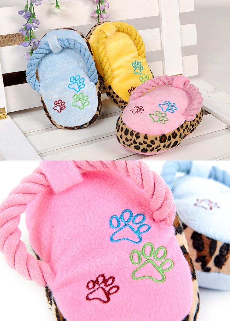 Qiao Mu dog ngắn sang trọng thanh âm đồ chơi thú cưng dép chó mèo Teddy chó con để làm giảm nghẹt vật tư cung cấp kháng cắn - Mèo / Chó Đồ chơi những đồ chơi cho chó	