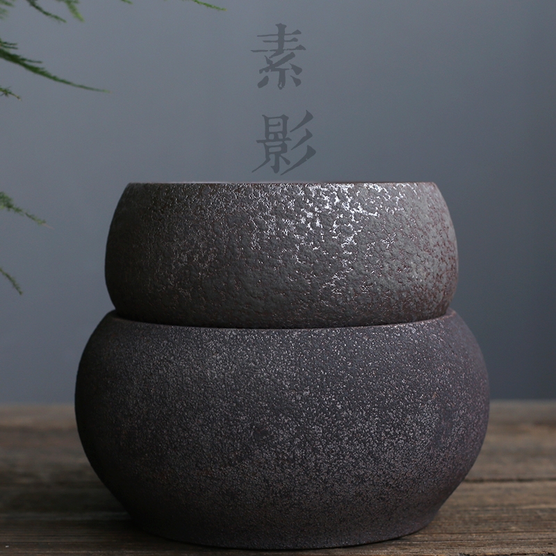 Qiao mu tea ware undressed ore clay mottled rust glaze coarse pottery tea wash to wash to kung fu tea cup of the big bowl