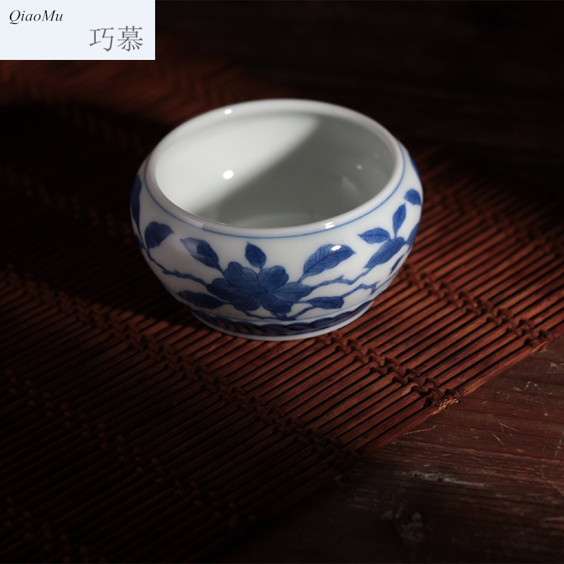Blue and white lie qiao mu JYD archaize yongzheng kung fu fa cup of jingdezhen ceramics cup individual sample tea cup host mercifully