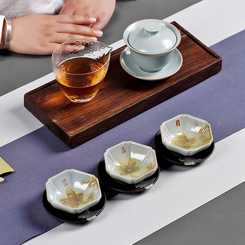 Qiao mu PMZ kung fu tea set single CPU hand - made azure your up chinaware with silver checking master cup of tea