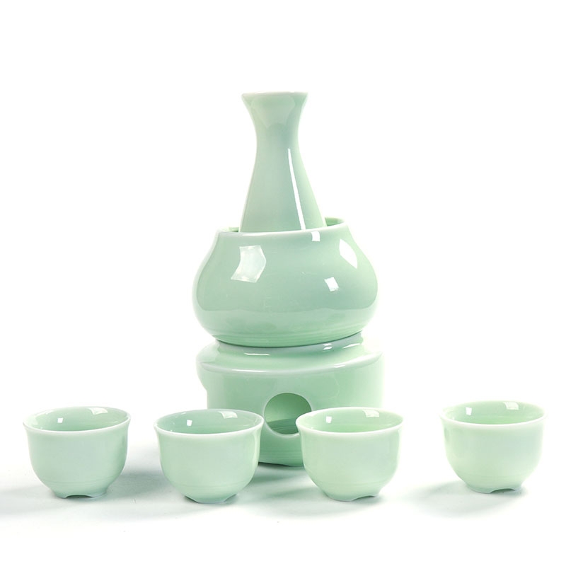 Qiao mu ceramics Japanese beautiful window warm hip white yellow wine cup warm home heating hot wine pot boiled rice wine decanters