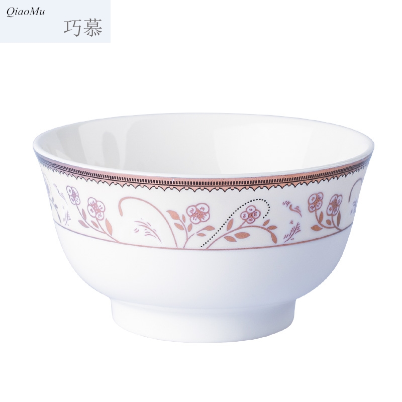 Qiao longed for Chinese ceramic bowl tableware suit household large soup bowl bowl dish plate salad bowl rice bowls