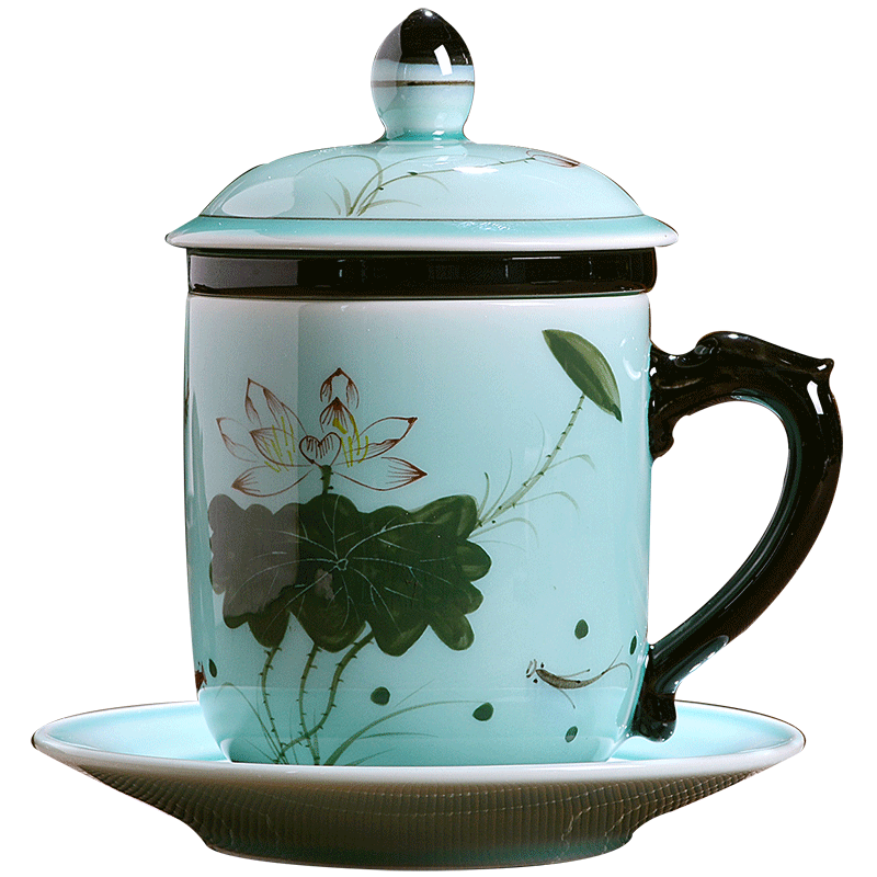 Qiao mu JDL jingdezhen ceramic filtering office tea cups with cover separation of household water cup tea tea cup