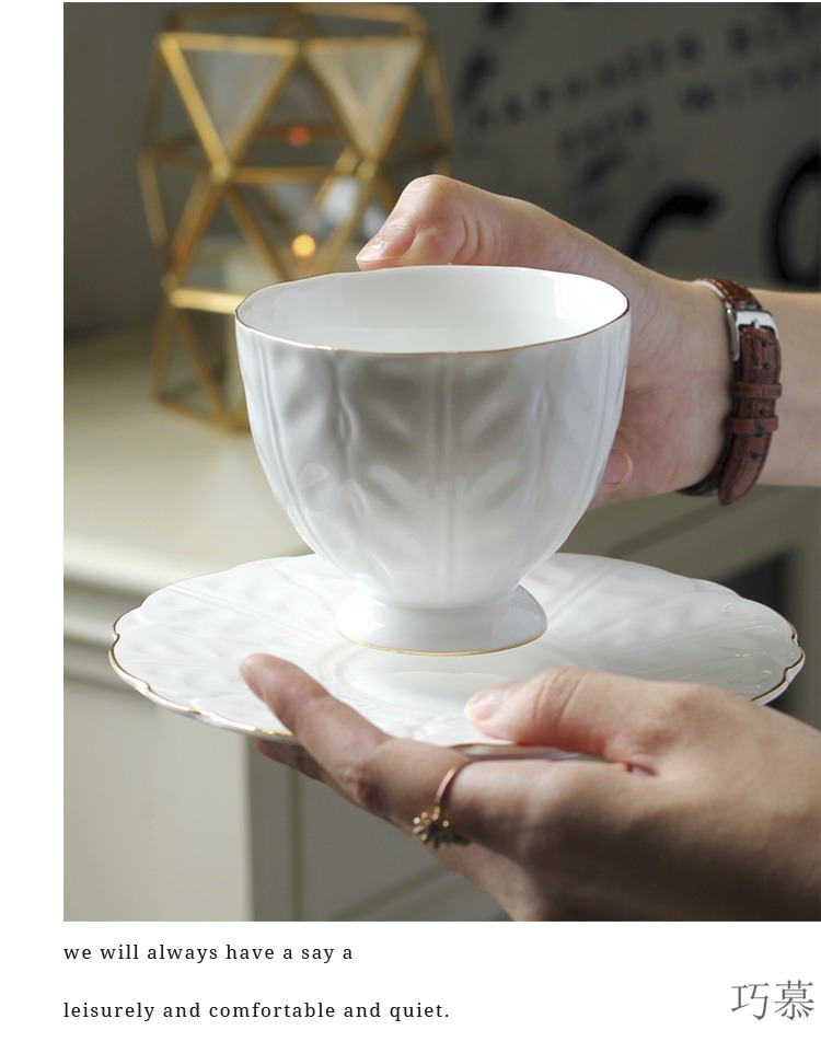 Qiao mu English afternoon tea cup coffee cup small European - style key-2 luxury elegant high - grade ceramic tea set