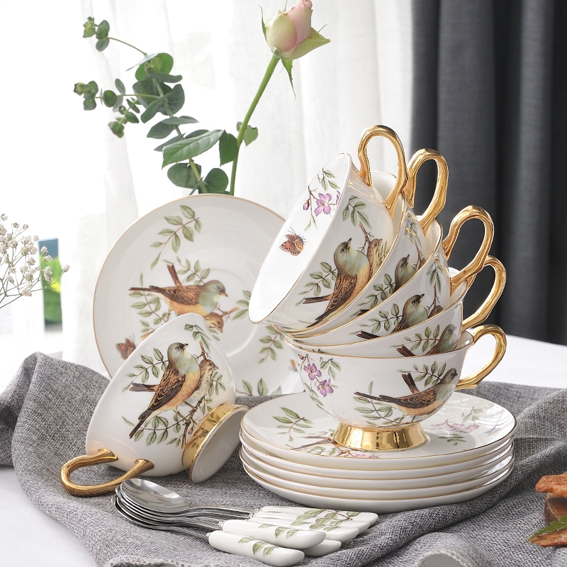 Restoring ancient ways for coffee cup suit European small key-2 luxury glass ceramic creative English afternoon tea tea cups