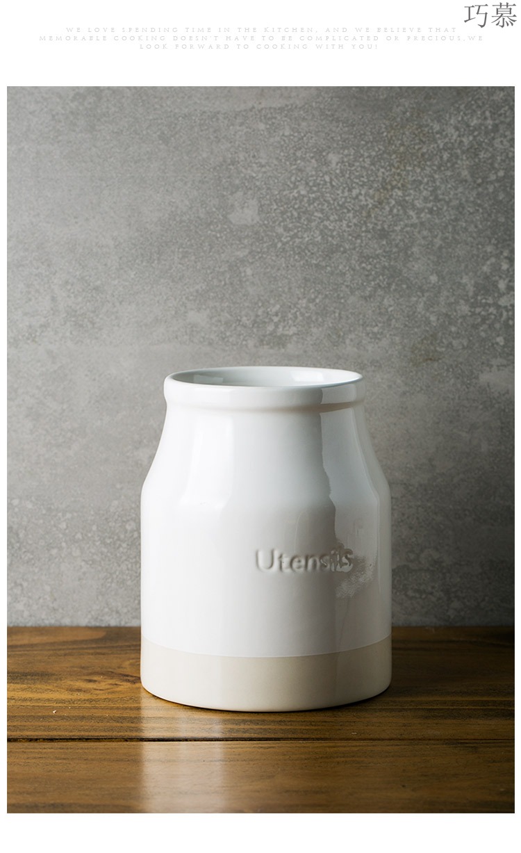 Qiao mu DY European - style ceramics receive a jar of chopsticks spoon the receive tube creative chopsticks tableware receive a kitchen store content box
