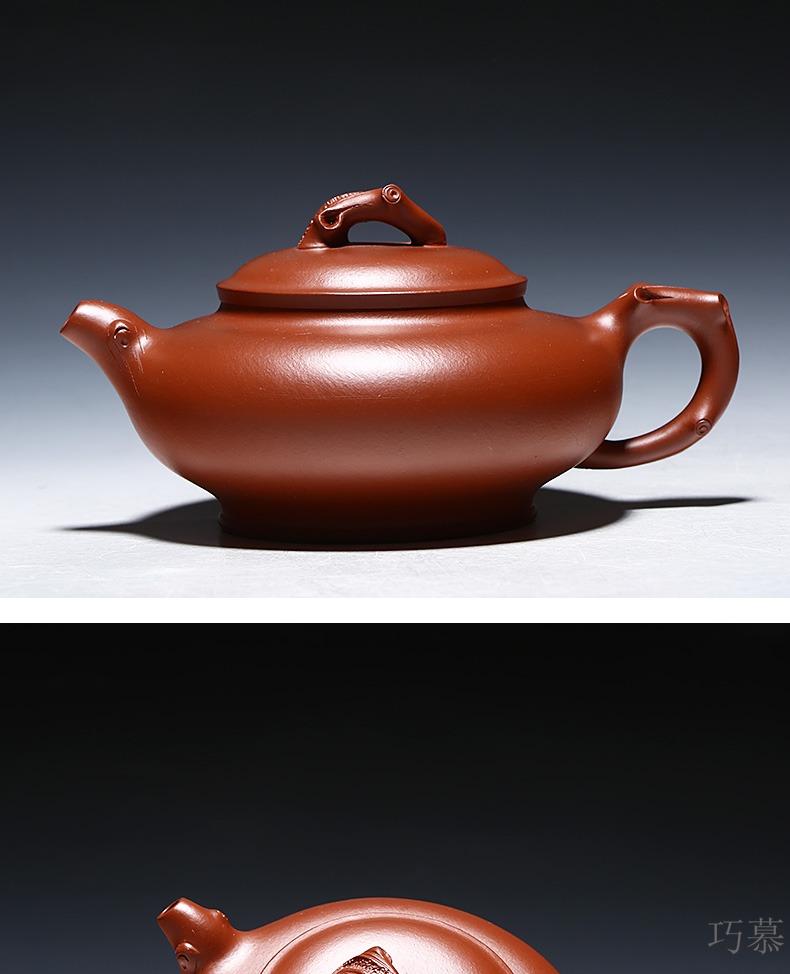 Qiao mu YM authentic yixing ores are it by the manual teapot tea service request of peach from running