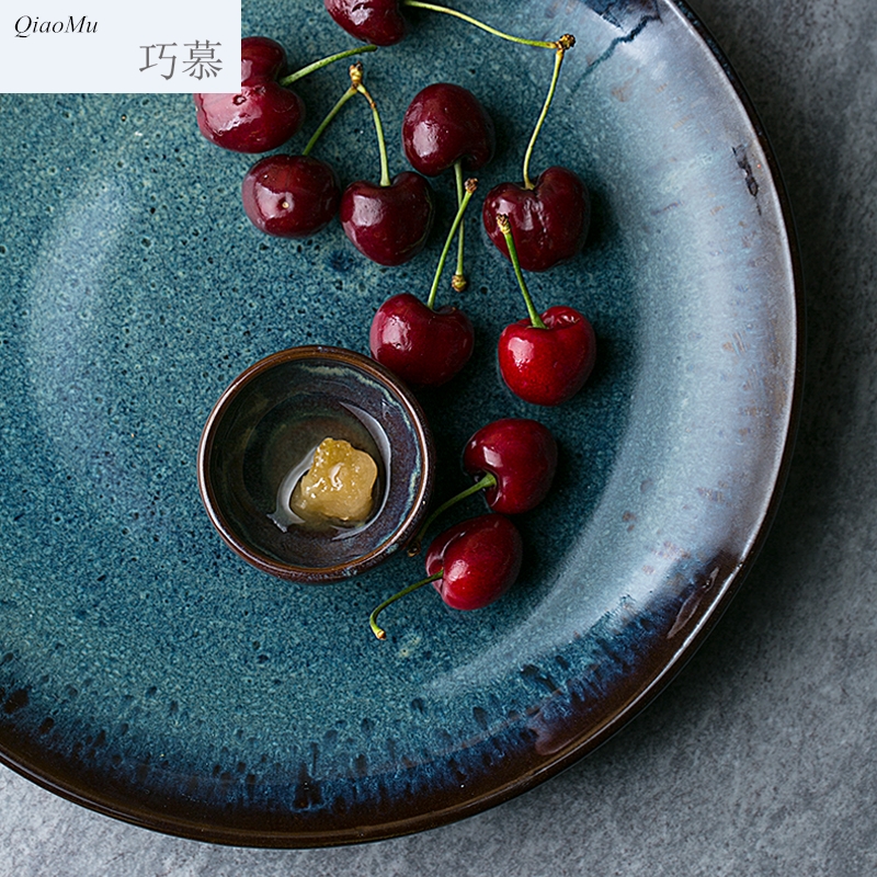 Qiao mu creative coarse pottery market western food restaurant dish plate household the vegetables salad plate breakfast tray steak plate plate plate