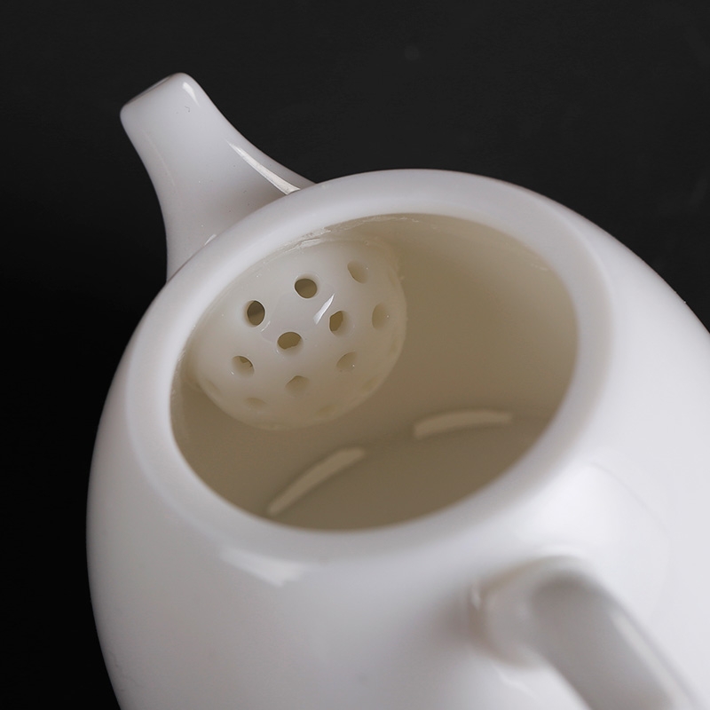 Qiao mu PMZ dehua white pot of little teapot kung fu tea set ceramic mini small pure white porcelain beauty hand put the pot