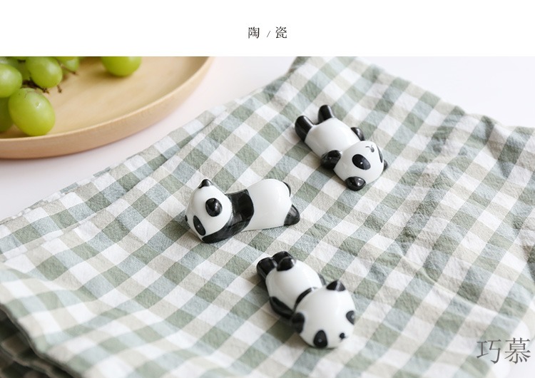 Qiao mu creative ceramic and chopsticks pillow chopsticks chopsticks frame cartoon panda chopsticks chopsticks holder of kitchen utensils supplies