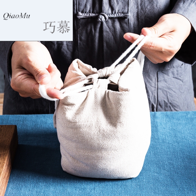 Qiao mu violet arenaceous seal caddy fixings trumpet travel pu - erh tea pot undressed ore portable mini POTS awake to receive package by hand