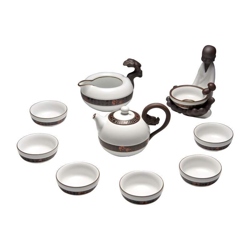 Qiao brother suit for porcelain up open piece of ceramic tea set of a complete set of dragon ball pot of kung fu tea set 10 times
