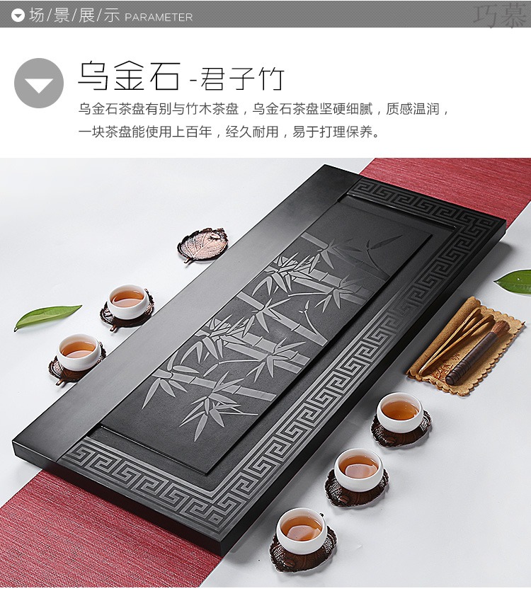 Longed for a complete set of blue and white porcelain kung fu tea set sharply opportunely stone tea tray was contracted office home tea cup high - grade group