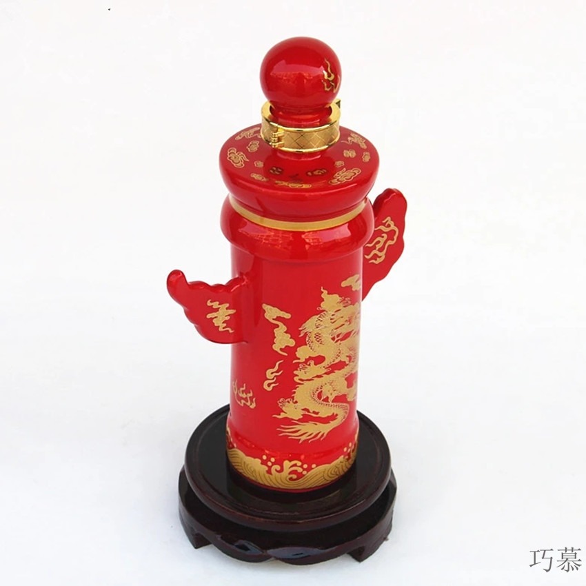 Qiao mu jingdezhen ceramic terms bottle 1 catty longfeng bottles China wine bottle wedding wine bottle 1 catty