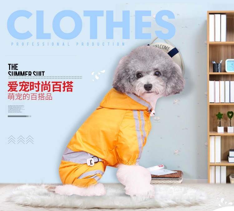 Chó con quần áo bốn chân áo mưa không thấm nước Teddy gấu Xiong Chihuan Schnauzer chó nhỏ mùa hè quần áo thú cưng - Quần áo & phụ kiện thú cưng áo tết cho chó