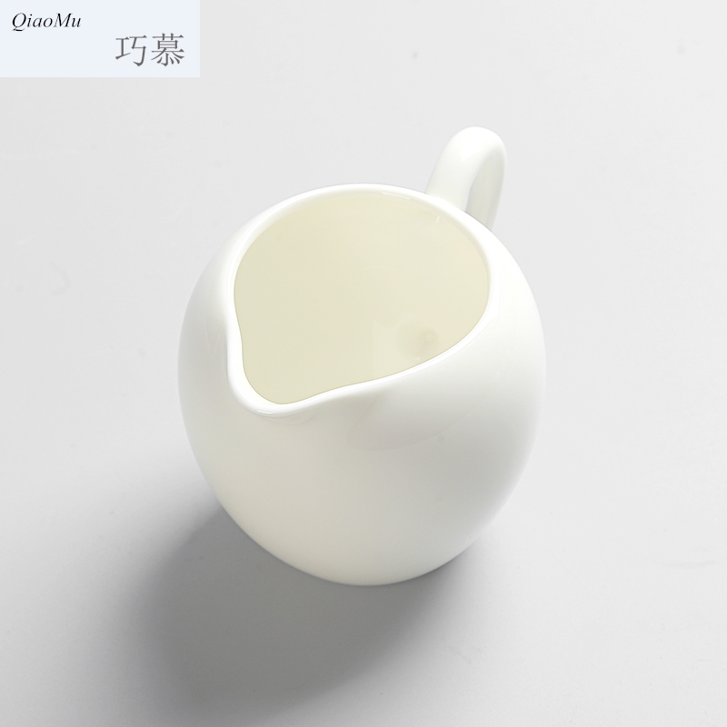 Qiao mu dehua white porcelain ceramic fair keller ivory white big trumpet tea tea accessories device and a cup of tea