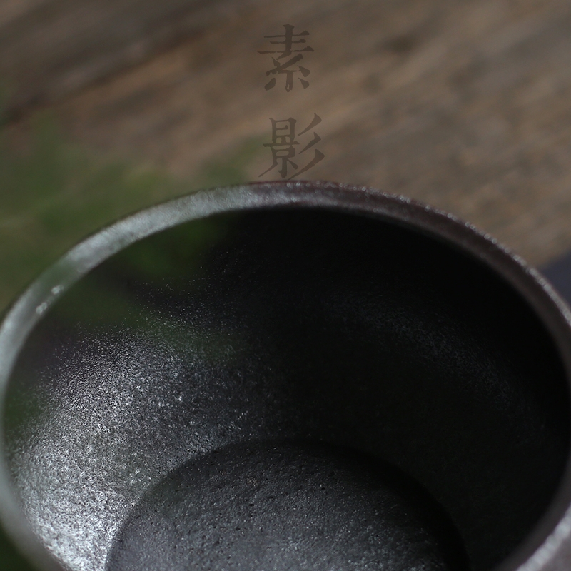 Qiao mu tea ware undressed ore clay mottled rust glaze coarse pottery tea wash to wash to kung fu tea cup of the big bowl