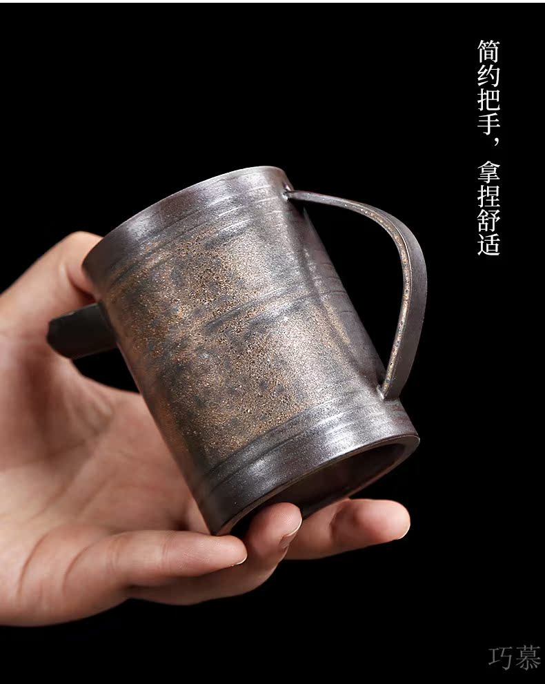 Qiao mu PMZ coarse pottery imitation copper and gold retro Japanese half expressions using kung fu tea set of the filter tea teapot single pot of tao