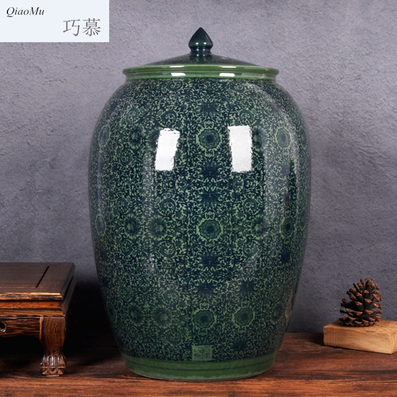 Qiao mu ceramic household barrel ricer box can of tank flour cylinder storage tank seal cylinder moistureproof insect - resistant tea cake