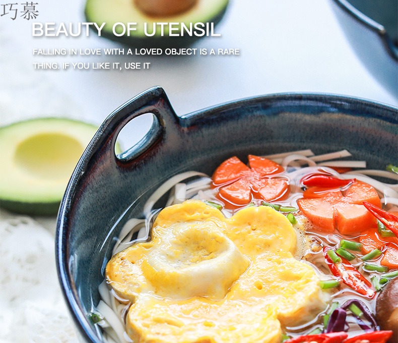 Longed for home opportunely beef noodles pull hang rainbow such as bowl chopsticks rainbow such as bowl vintage Japanese ceramic household big noodles in soup bowl
